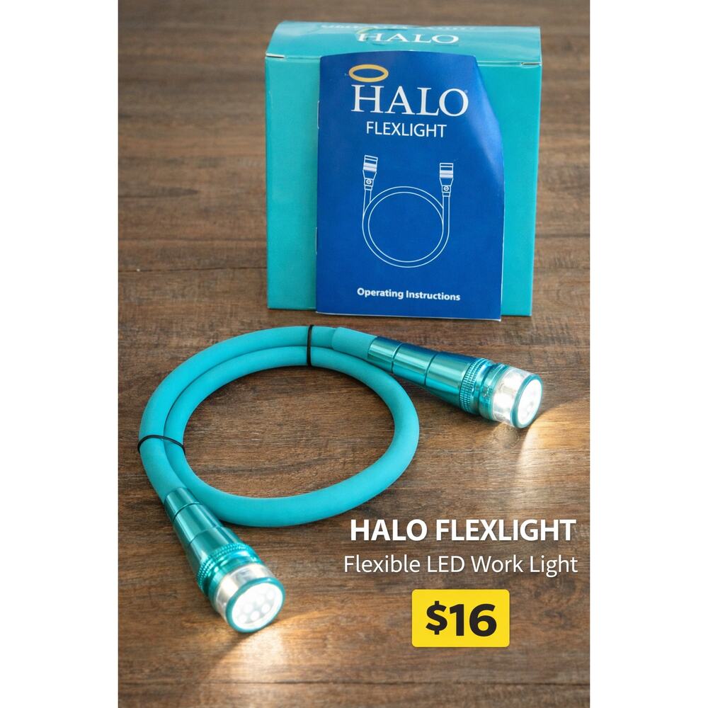 Halo Flexible LED Flashlight Green Bendable Reading Light New In Box